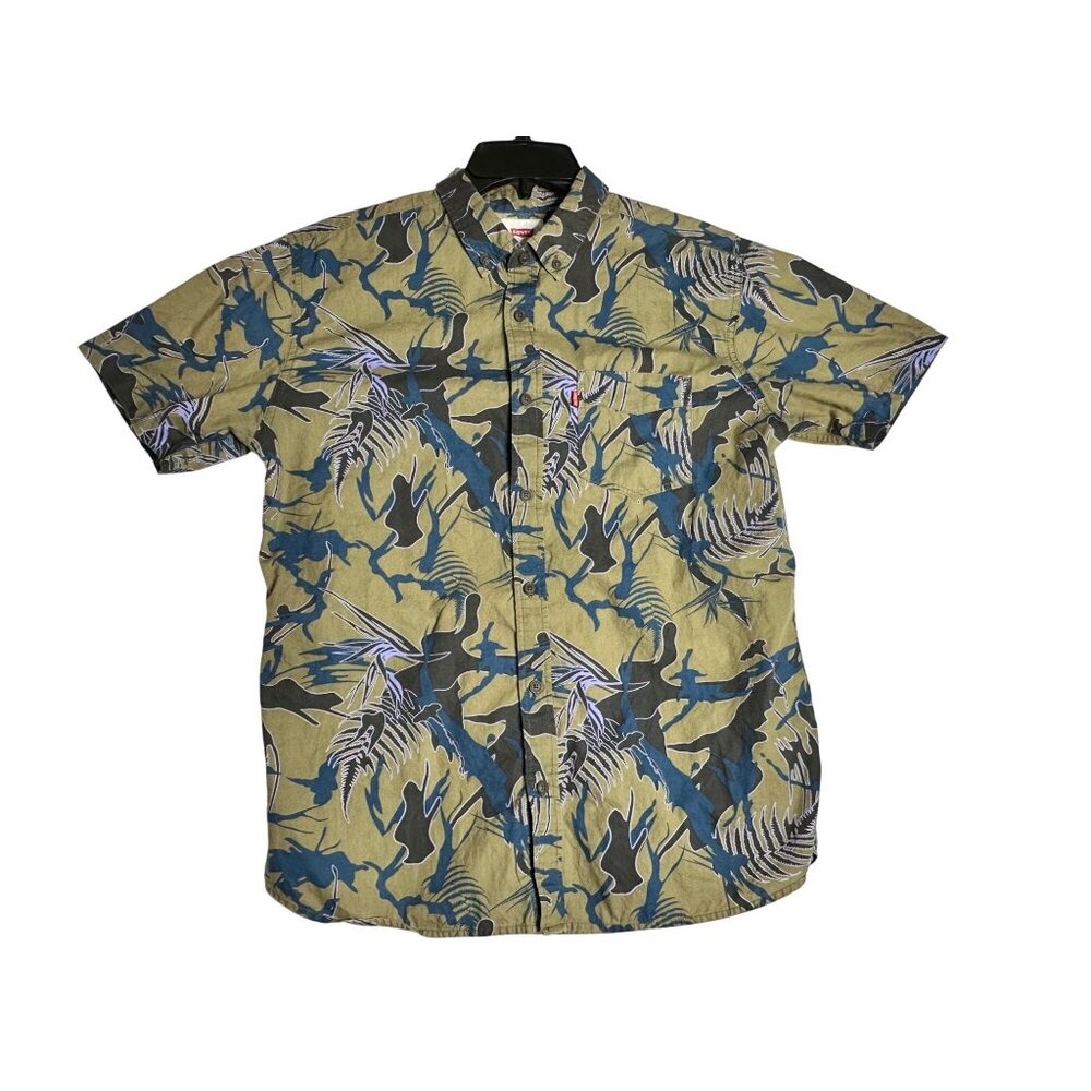 Levi Strauss Short Sleeve‎ Button Down Floral Hawaiian Shirt Mens Medium